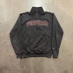 Y2K embroidered champion Fordham university quarter zip‎ size: small